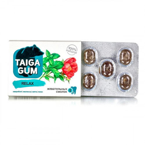 Смолка жевательная Taiga Gum "Relax" антистресс, релакс №5*8г