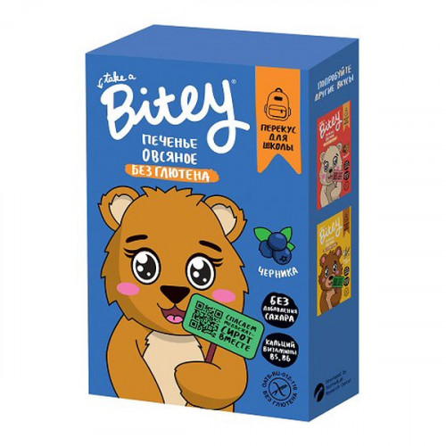 Печенье Bitey овсяное «Черника» 60г