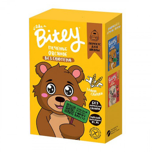 Печенье Bitey овсяное «Злаки и сливки» 60г
