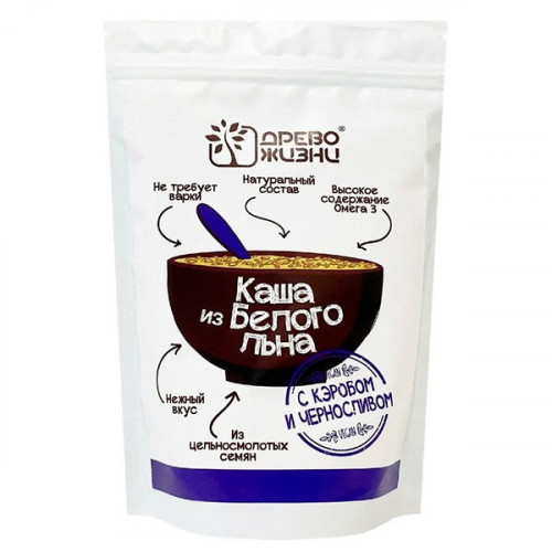 Каша белого льна с черносливом и кэробом 250г
