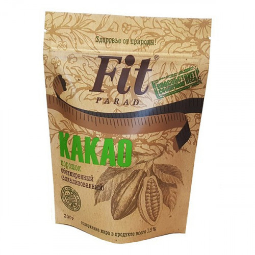 Какао-порошок обезжиренный алкализованный Фит Парад, 100 г