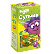 Супчик с макарошками, чечевицей и шпинатом 180г