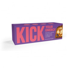 Батончик "KICK energy" арахисовый с изюмом и черносливом в карамельном шоколаде 45г
