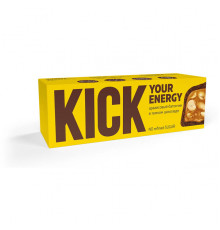 Батончик "KICK energy" арахисовый в темном шоколаде 45г