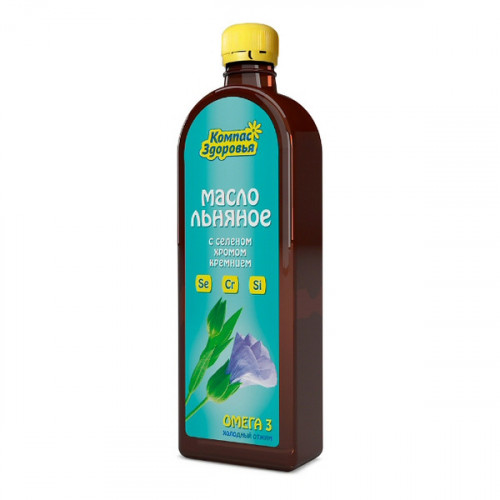 Масло льняное "Компас Здоровья" Se Cr Si 500мл