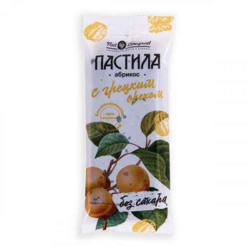 Пастила Абрикосовая с грецким орехом 50г