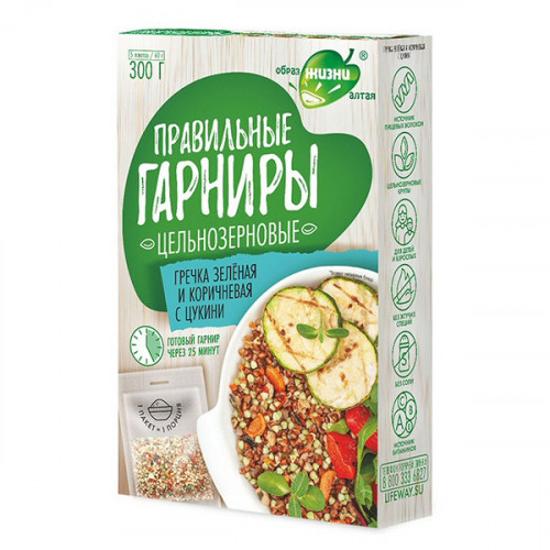 Гречка зеленая и коричневая с цукини Образ жизни, 300 г