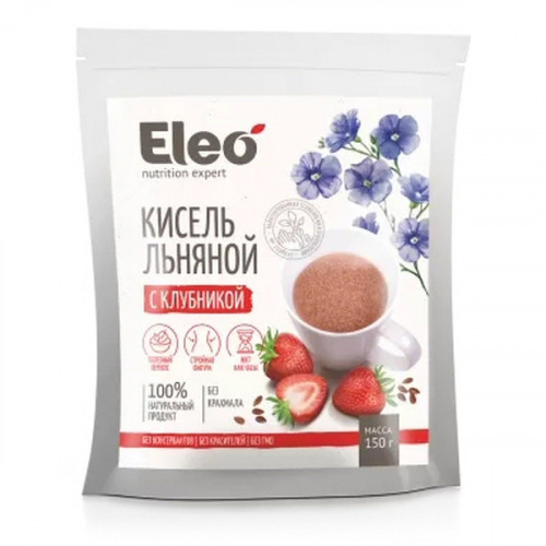 Кисель льняной с клубникой 150г