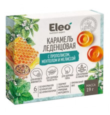 Леденцы карамель с прополисом, ментолом и мелиссой Без сахара 19г