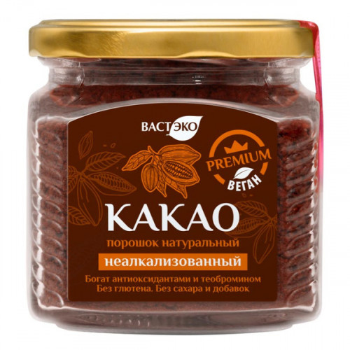 Напиток Какао натуральный без сахара, стекло 200г