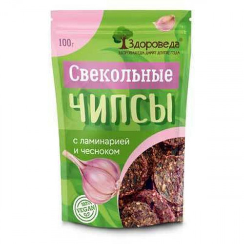Чипсы свекольные с ламинарией и чесноком «Здороведа» 100 г