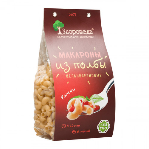 Макароны полбяные "Рожки" ц/з 350г
